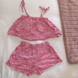 small pink pajama set brand: ABOUND
